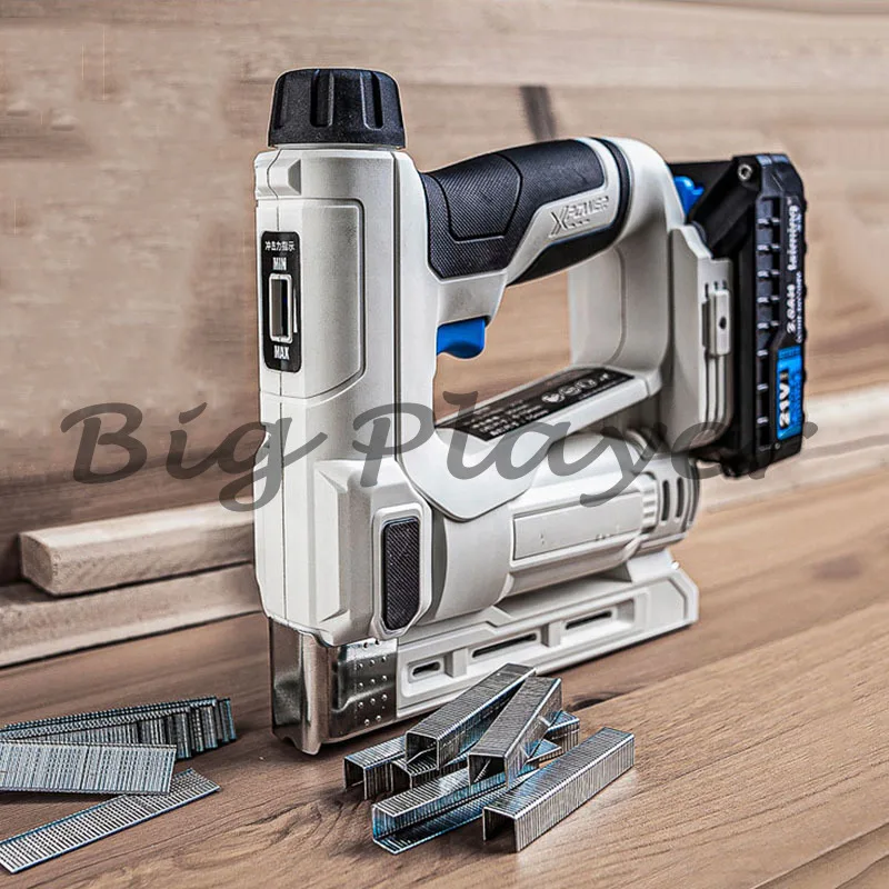

Electric Nailer and Stapler Furniture Staple Gun Carpentry Woodworking Tools 21V Lithium Battery Nail Gun Furniture Construction