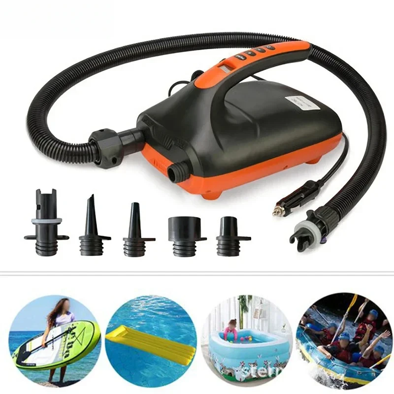 20 psi double stage electric air pump high pressure outdoor paddle board pump for sup kayak air beds 12V Digital inflatable pump