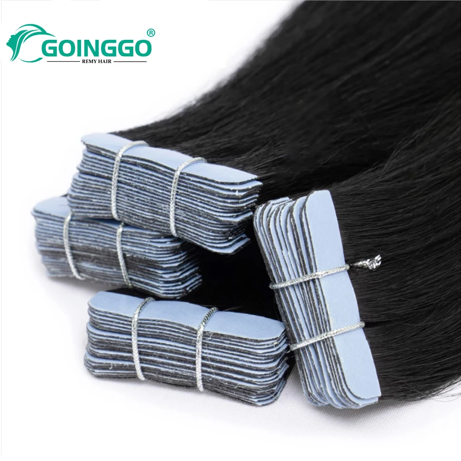 Tape In Hair Extensions Straight Italian Natural Real Hair Skin Weft Adhesive Tape Hair Balayage Blonde 12-26Inch 50g/20pcs