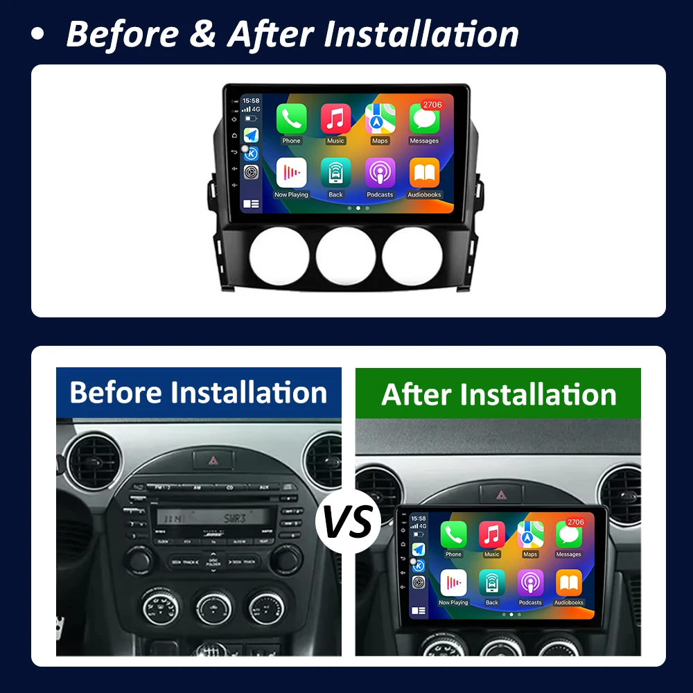 GPS Navigation Split Screen Head Unit for Mazda MX-5 MX5 MX 5 NC 2005 - 2015 Android OS Car Audio Multimedia Player 4G BT WiFi