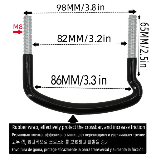 Imagen 2 del producto Juego de 4 pernos en U universales para coche, Kit de montaje para caja de techo, abrazaderas de Metal, accesorios para portaequipajes de furgoneta, ajuste seguro, fácil instalación