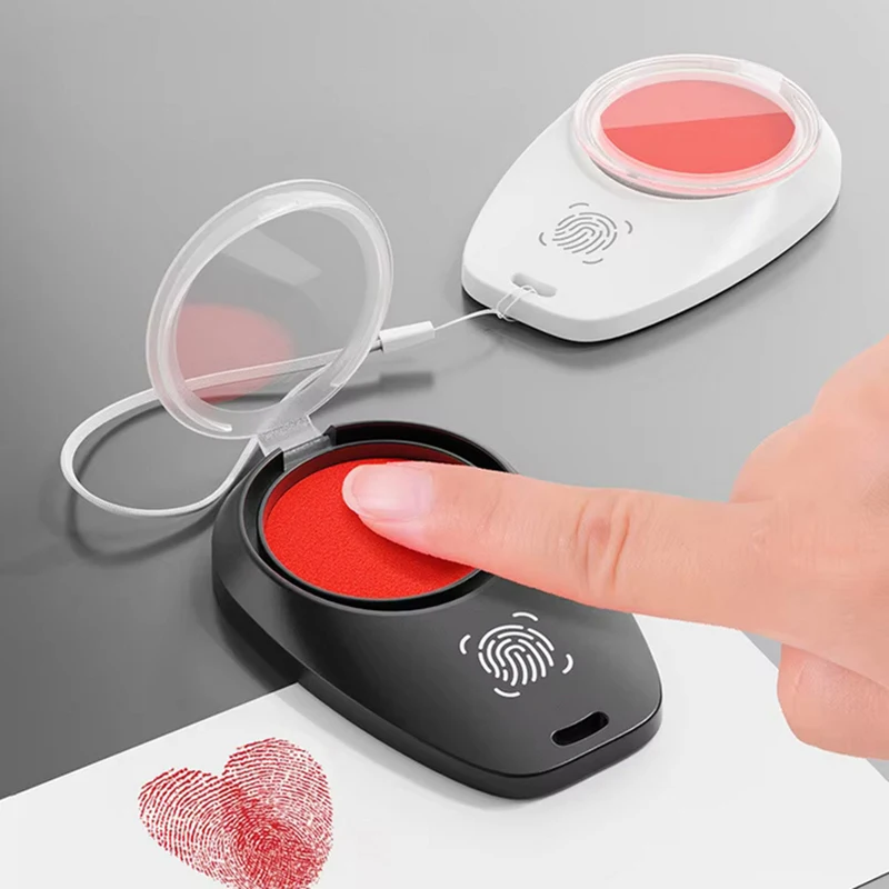 Portable Fingerprint Stamp Pad Finger Ink Stamp Pad Business Office Seal Tool Contract Fingerprint Press Seal Craft Supplies