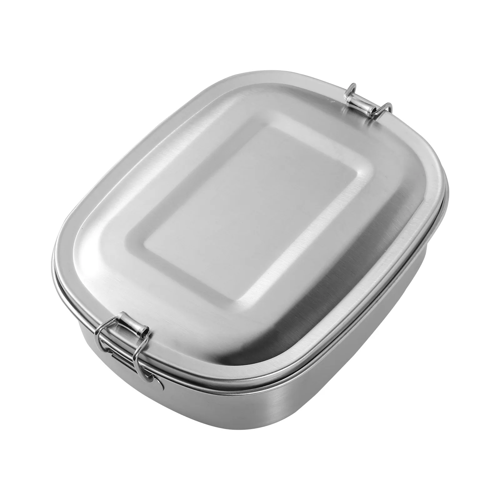 650ml Stainless Steel Lunch Box Leakproof Locking Clip Reusable Food Container for School Work Outdoor