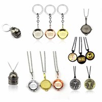 Game PUBG Playerunknown's Battlegrounds Cosplay Mask Keychain Necklace Pans Model Key Chain Necklace Pendant