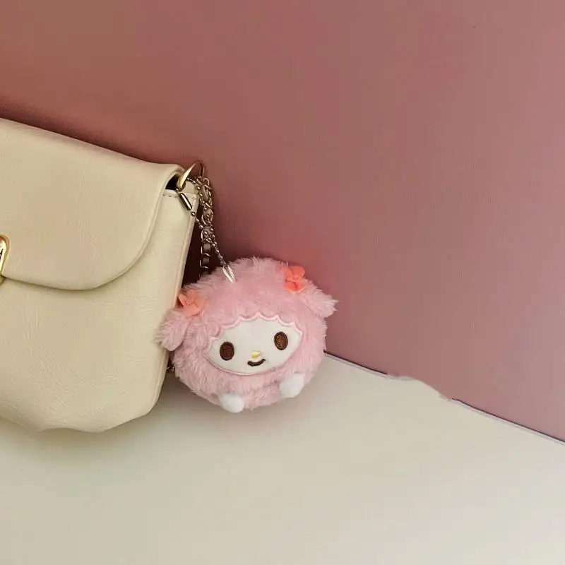 My Sweet Pianoi Sanrio Pink Lamb Cartoon peluche riempimento portachiavi zaino decorazione accessori per chiavi auto ciondoli di fiducia