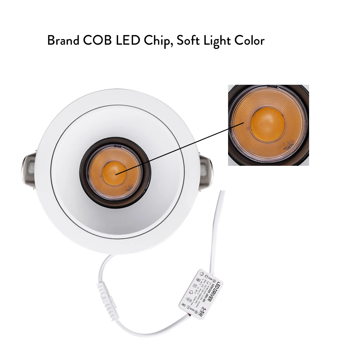 밝기 조절 가능한 24 도 COB LED 매립형 천장 다운라이트 5W 10W 스포트라이트 알루미늄 램프 110V 220V, 홈 디스플레이 캐비닛 장식용