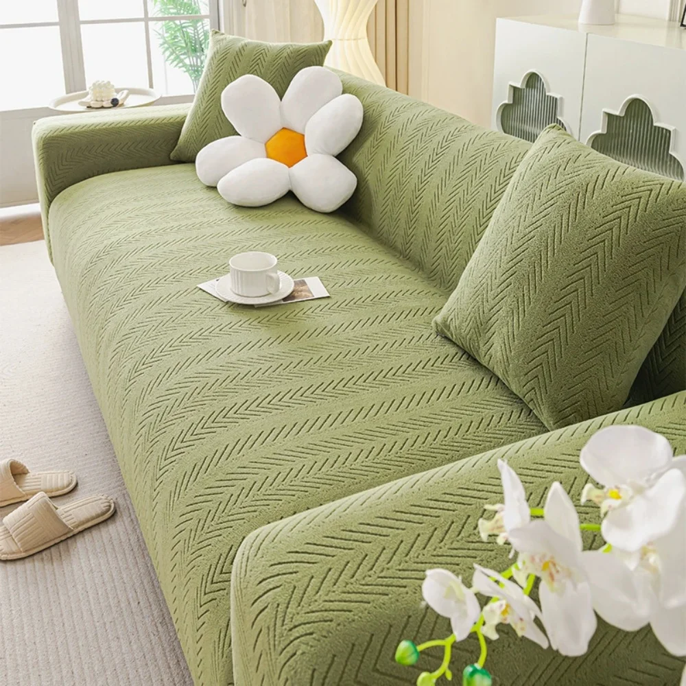 Cat Scratch Resistant Stretch Sofa Cover All-Inclusive Universal Fit Couch Slipcovers Straight Sofa Mattress Dustproof Towel