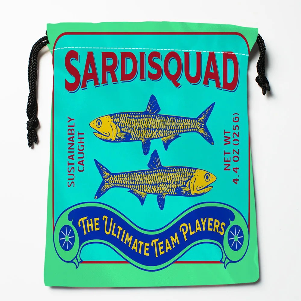 Colorful Sardines Drawstring Bags Printed Gift Bags 18X22cm Travel Pouch Storage Clothes Handbag Makeup Bag 7.14