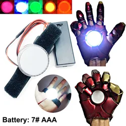 LED Light Controlled DIY Accessories For Tony Stark Hand Led Lamp Glove Palm Lights Cosplay Props AAA model Light
