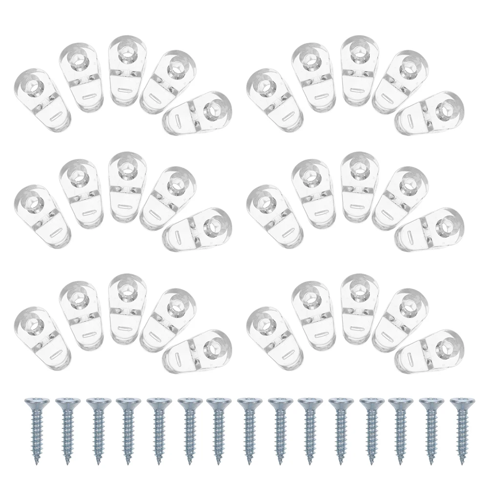 

40 set Glass Clips Clear Heavy Duty For Cabinet Doors Glass Panels Window Dressing Hardware Replacement Plastic Retainer Clamps