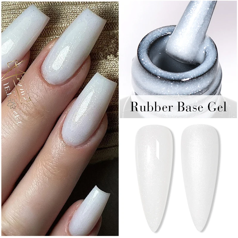 Mtssii Milky White Glitter Rubber Base Gel Nail Polish Jelly Nude Shell Semi Permanent Soak Off Self-leveling UV Gel Varnishes