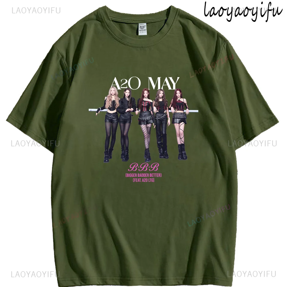تي شيرت نسائي Kpop A2O مايو مطبوع تي شيرت قطني جرافيك بنمط BBB تي شيرت محب ملابس الشارع الشهير Ropa Hombre Mujer بأكمام قصيرة #3