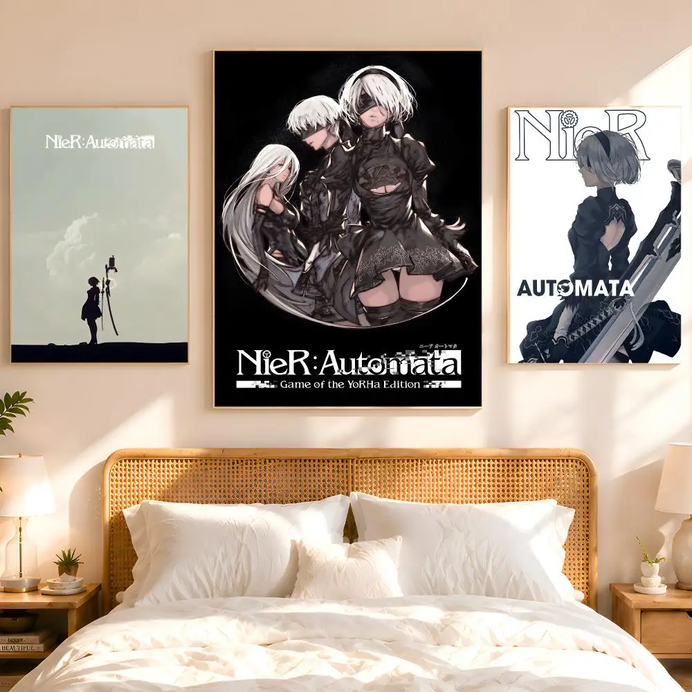 Game N-Nier Automata Poster 1PC HD Matte Peel And Stick Wall Decor For Bedroom Living Room Dorm Office