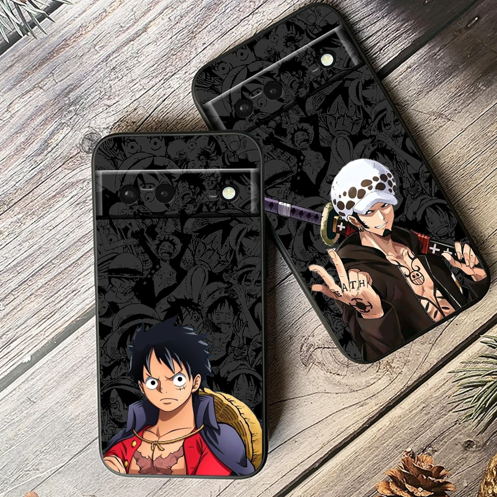 Anime One Piece Luffy Zoro For Google Pixel 9 8 7A 7 6A 6 5A 5 4 4A XL 5G Black Silicon Shockproof Shell TPU Phone Case