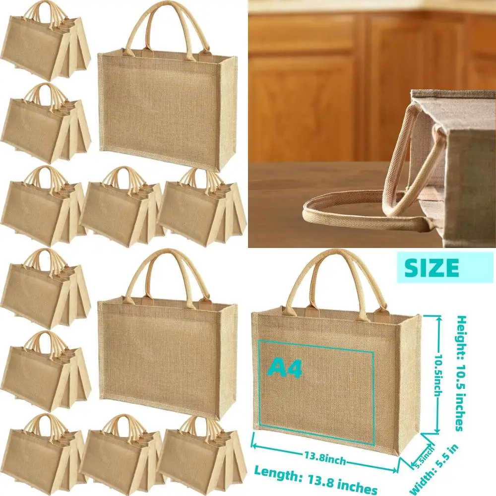 

Set of 15 Jute Tote Bags for Bridesmaids, 13.8x5.5x10.5 inches