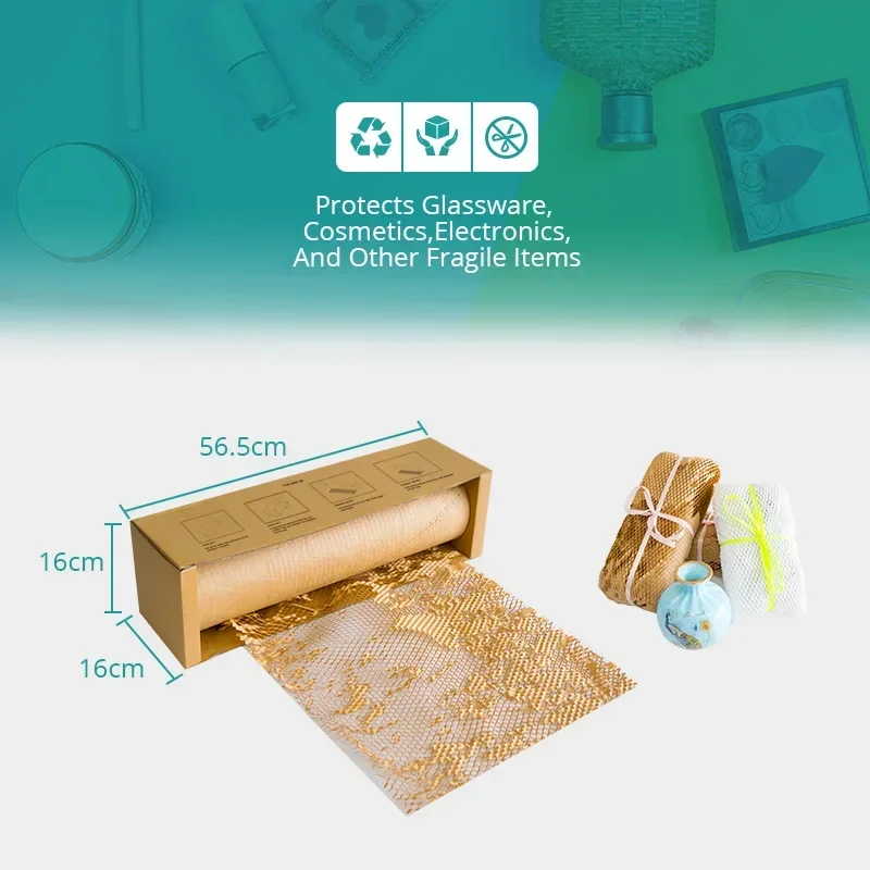 

-for YJNPACK Quality Assurance Protective Wrapping Filling Buffer Packing Kraft Honeycomb Paper Roll Dispenser