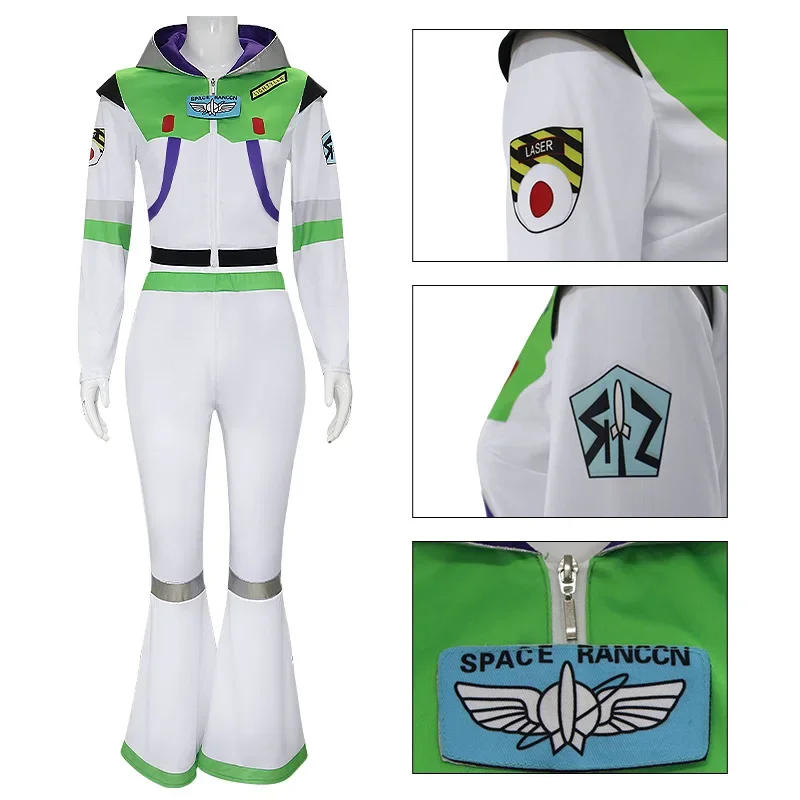 Disfraz de Cosplay de Toy Story Buzz Lightyear para adultos, traje con alas, disfraces de fiesta de Halloween, monos para mujeres y hombres