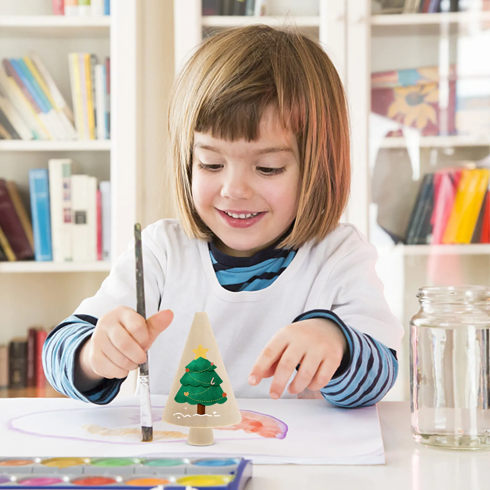 

10 шт. разноцветных деревянных миниатюрных деревьев для росписи, неокрашенные заготовки для DIY-поделок, фигурки для декора сада, украшения для деревьев, микроландшафт