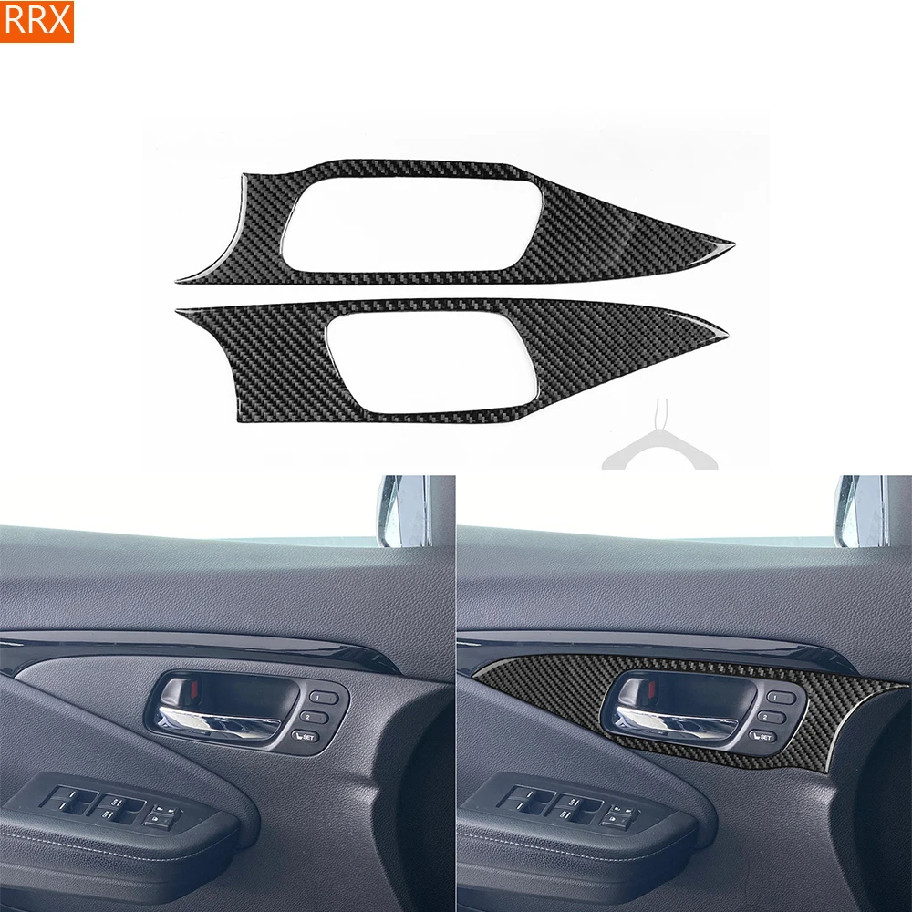 

For Honda Ridgeline 2017 2018 2019 2020 Front Door Handle Inner Bowl Cover Real Carbon Fiber Stickers Car Interior Accessories