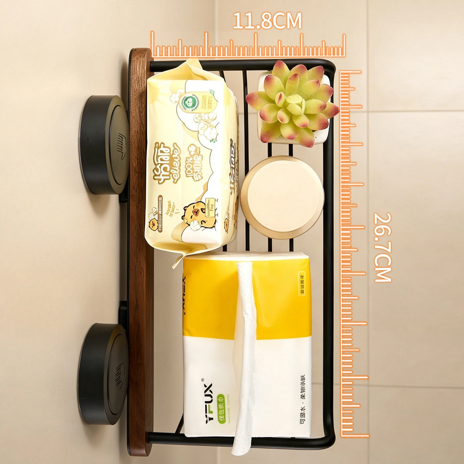 1pcs No-Drill Sink Storage Kitchen Rack Suction Cup Cloth Draining Rack Multifunctional Wall-Mounted Sink Shelf Utensils Dishes