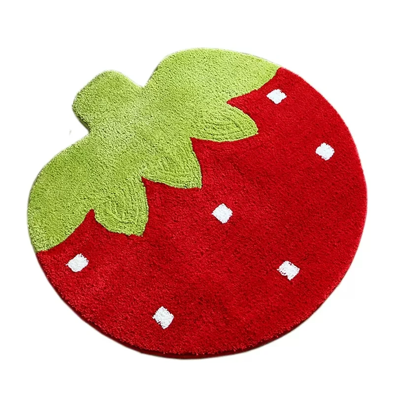 Cute Cartoon Fruit Irregular Carpet Bedroom Doorway Household Doormat Strawberry Floor Mat Pad Bathroom Absorbent Anti-slip Rug