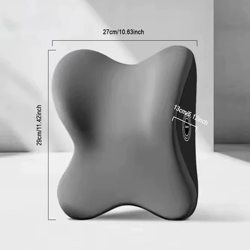 Cervical Support Car Headrest Pillow High Rebound Imported Memory Foam Car Neck Pillow Support High End Car Grey Pillow