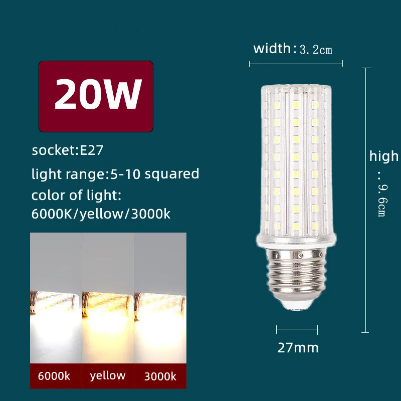 E27 LED لمبة الذرة AC85-265V E14 مصباح ليد 10 واط 20 واط 24 واط غرفة المعيشة غرفة نوم الإضاءة الزخرفية 220 فولت لمبة لوازم إضاءة المنزل 110 فولت