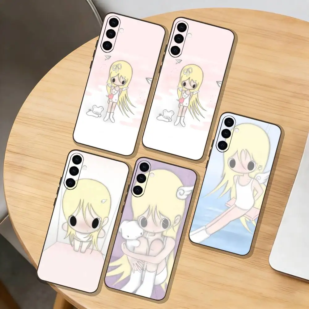 

Angel Bunny Girl Phone Case For Samsung Galaxy A73,A72,A71,A70,A53,A52,A51,Others Soft Black Cover