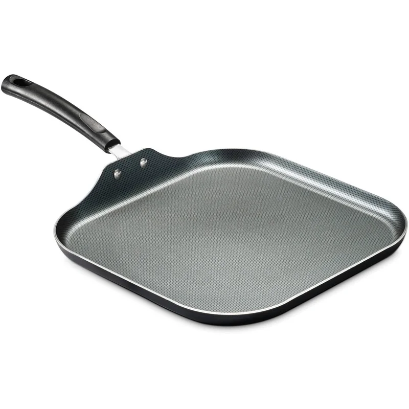 Plancha cuadrada antiadherente, plancha apta para lavavajillas de aluminio, desayuno, almuerzo, cocina, mango ligero, Compatible con