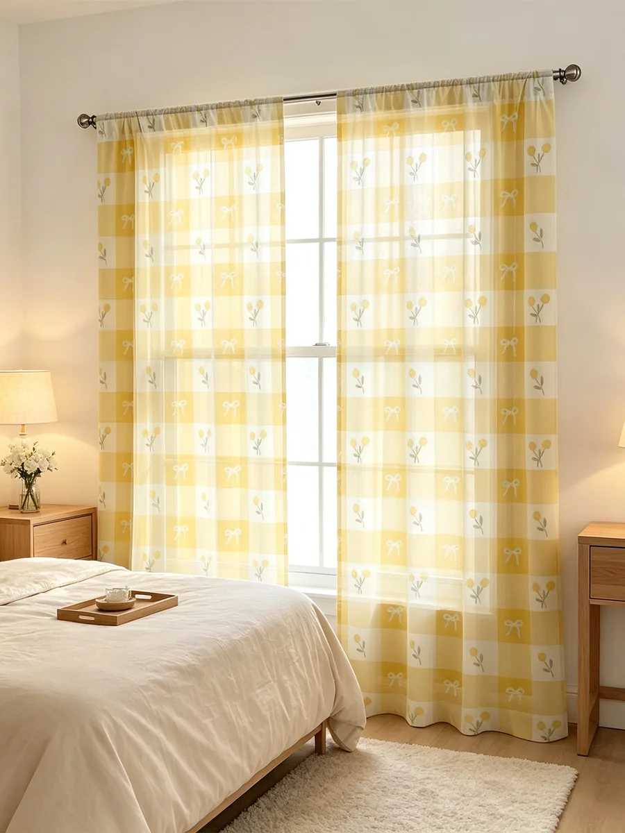 2PCS Digital Print Sheer Curta - огляд і ціна Home Office Rate