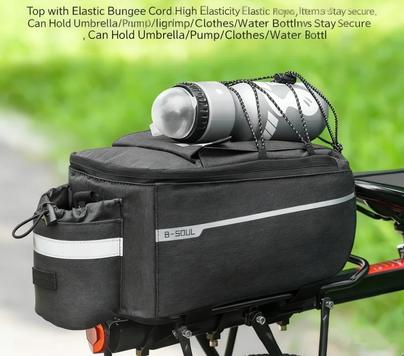 

Mountain Bike Rear Pannier Foldable Rack Bag Cycling Gear Backpack with Polyester Rear Seat Bag and Insulated Liner