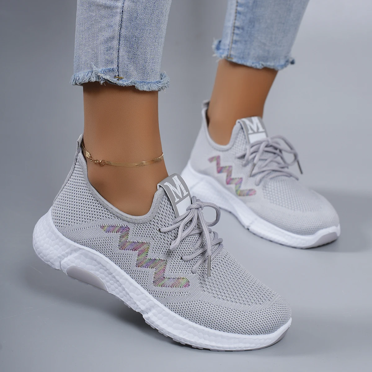 أحذية نسائية صيفية مسطحة شبكية قابلة للتنفس أحذية نسائية أحذية رياضية كاجوال، شحن مجاني للتخليص #4