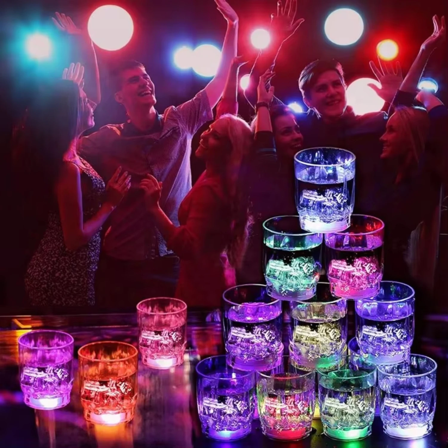 Hot selling  promotional  led  light plastic shot plastic cup for