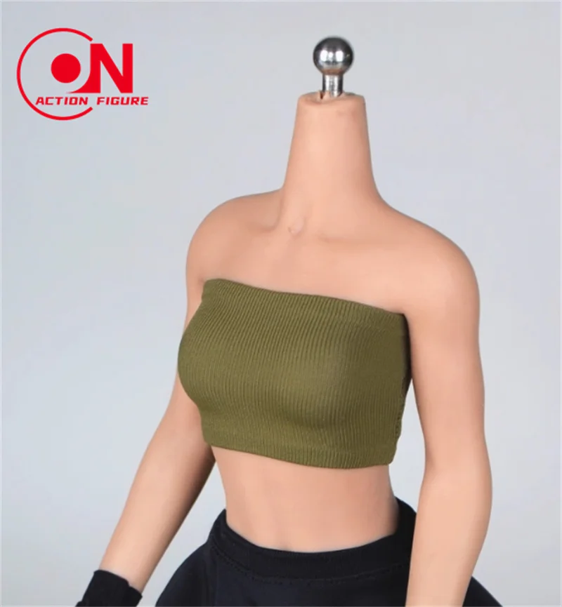 متوفر ألعاب الفلفل الحار 1/6 مقياس أنثى صديرية دائرية الثدي التفاف ملابس علوية تناسب 12 ''الجندي عمل الشكل دمى الجسم #5