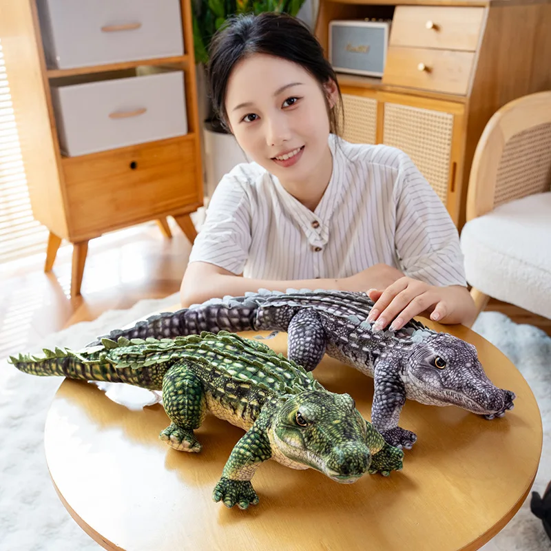 Simulation Crocodile Plush Toy Lifelike Crocodile Doll Stuffed Crocodylus Alligator Animal Plushie Crocodile Decorative Ornament