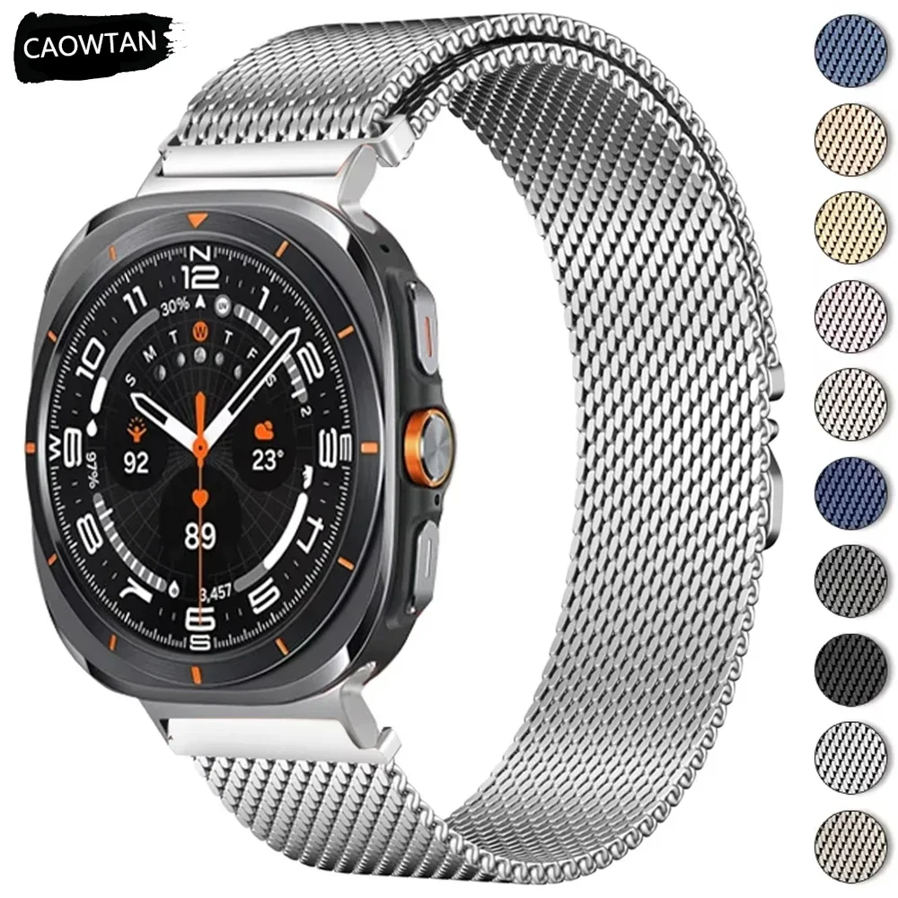 

No Gaps Magnetic Stainless Steel Strap for Samsung Galaxy Watch 7 Ultra 47mm Milanese Bracelet for Galaxy Watch Ultra 47mm Band