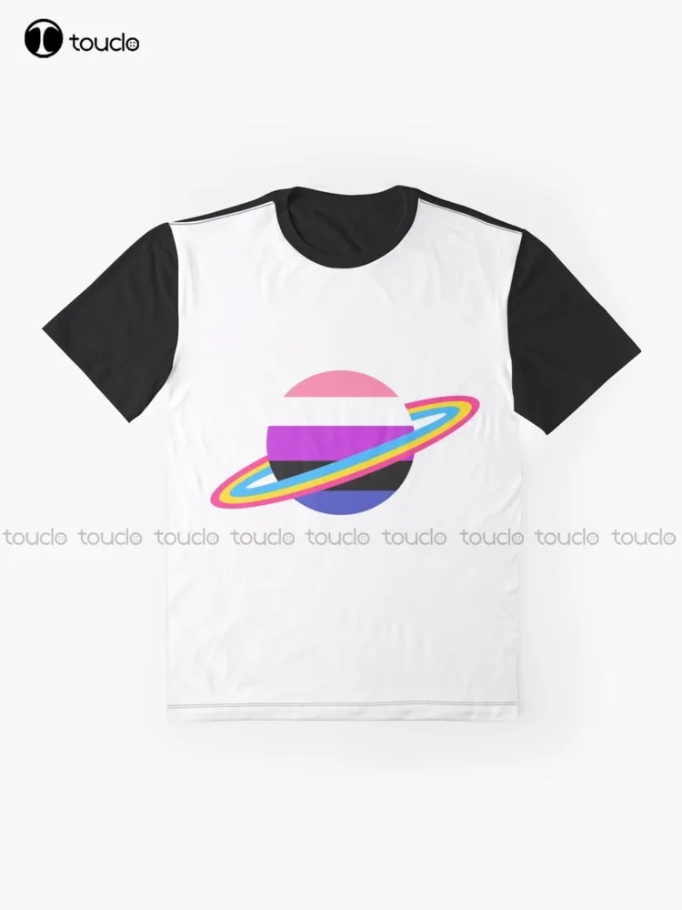 Pansexual/Genderfluid Pride Planet Graphic T-Shirt Custom Aldult Teen Unisex Digital Printing Tee Shirts Christmas Gift Xs-5Xl