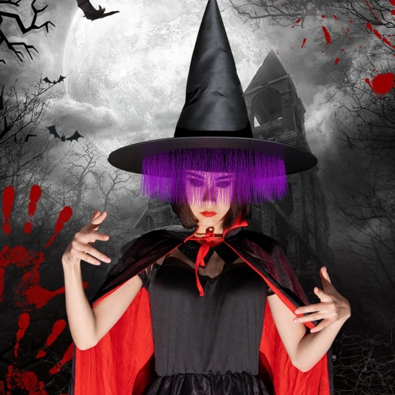 R1WE – chapeau sorcière moderne, pour Costumes d'halloween, fêtes événements Cosplay, tissu Oxford