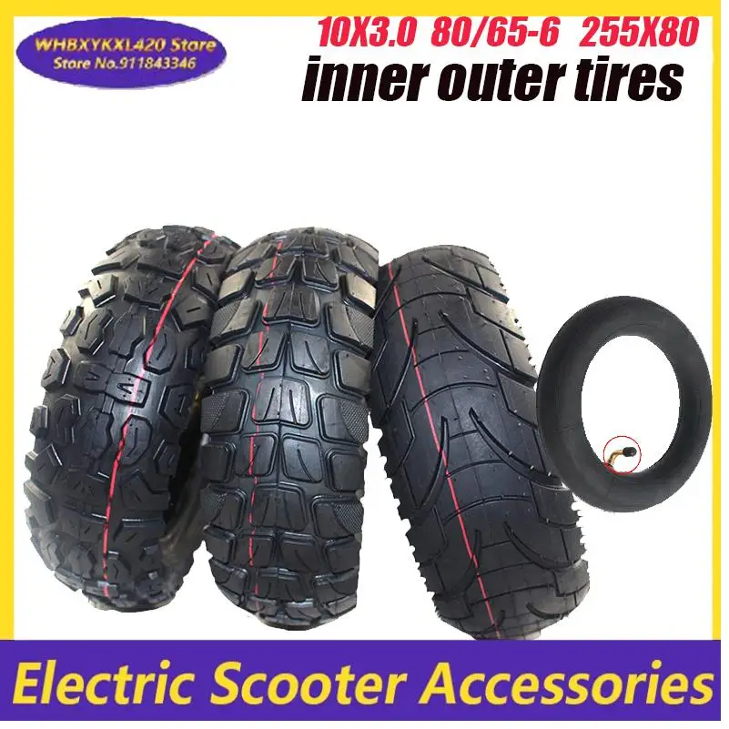 

Шина 80/65-6 (внутренняя и внешняя) для электросамокатов Zero 10x, Dualtron, Kugoo M4, обновленная 10-дюймовая внедорожная шина 10x3.0 (255x80)