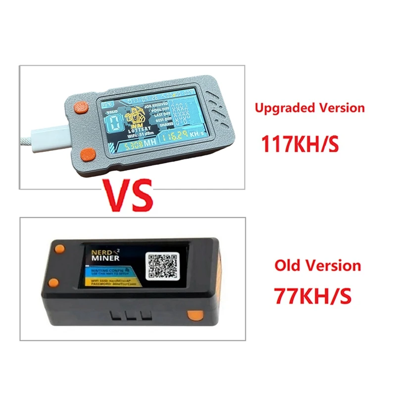 Модернизированный майнер Nerdminer 117KH/S с цветным экраном Мини-биткойн BTC Miner BTC Solo Lottery Mining Miner Nerd Miner