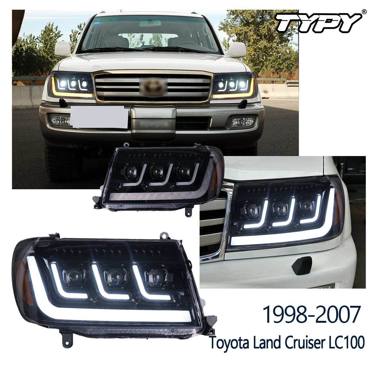 

TYPY Tail Lamp For Toyota Land Cruiser LC100 Tail Light 1998-2007 Land Cruiser Rear Fog Brake Turn Signal Automotive Accessories