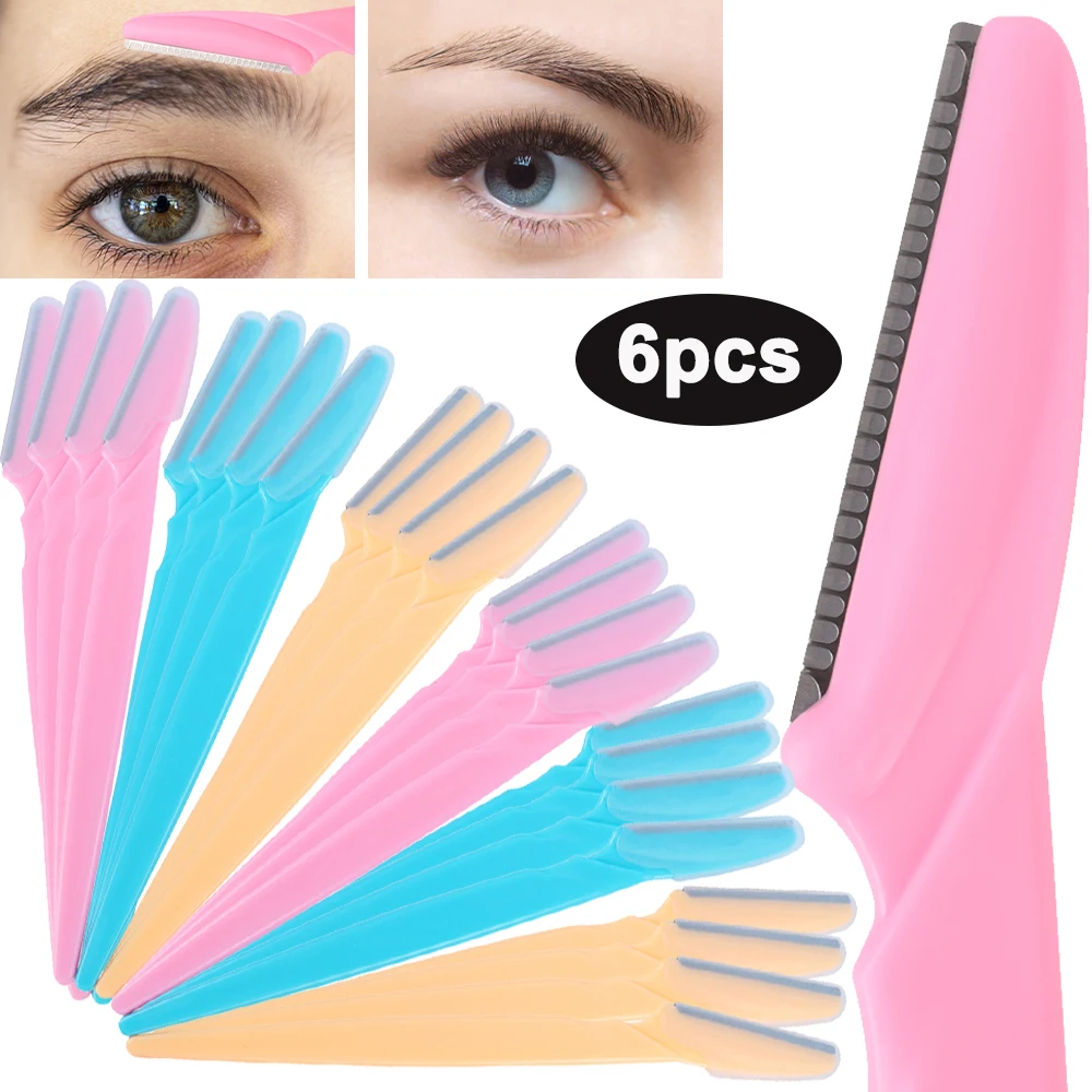 Random Color Eyebrow Trimmer Blade Shaver Portable Face Razor Eye Brow Epilation Hair Removal Cutters Safety Razor Woman Makeup