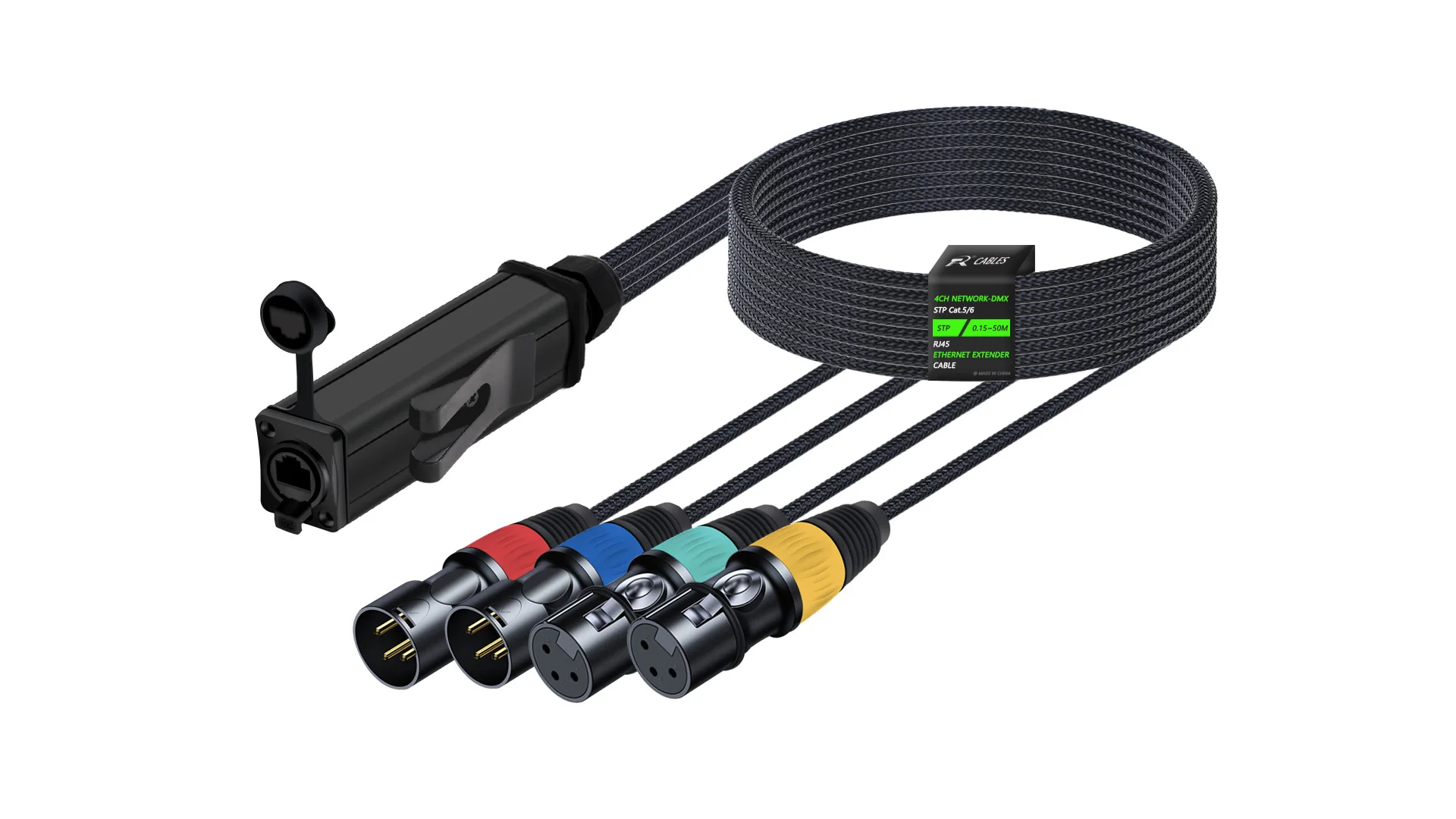 4-Kanal-Multi-Netzwerkempfänger über Ethercon-Kabel, XLR-Extender für Bühnenbeleuchtung, Aufnahmestudio, XLR-Kanal über Cat5/6-Kabel – Detail 3