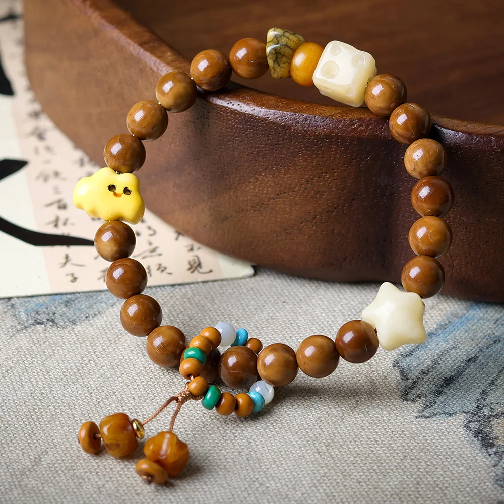 

New Arrival: Cook Pearl Bracelet Original Root-Style Cloud-Shaped Buddhist Beads Chinese-Style Bead Bracelet Unisex Jewelry