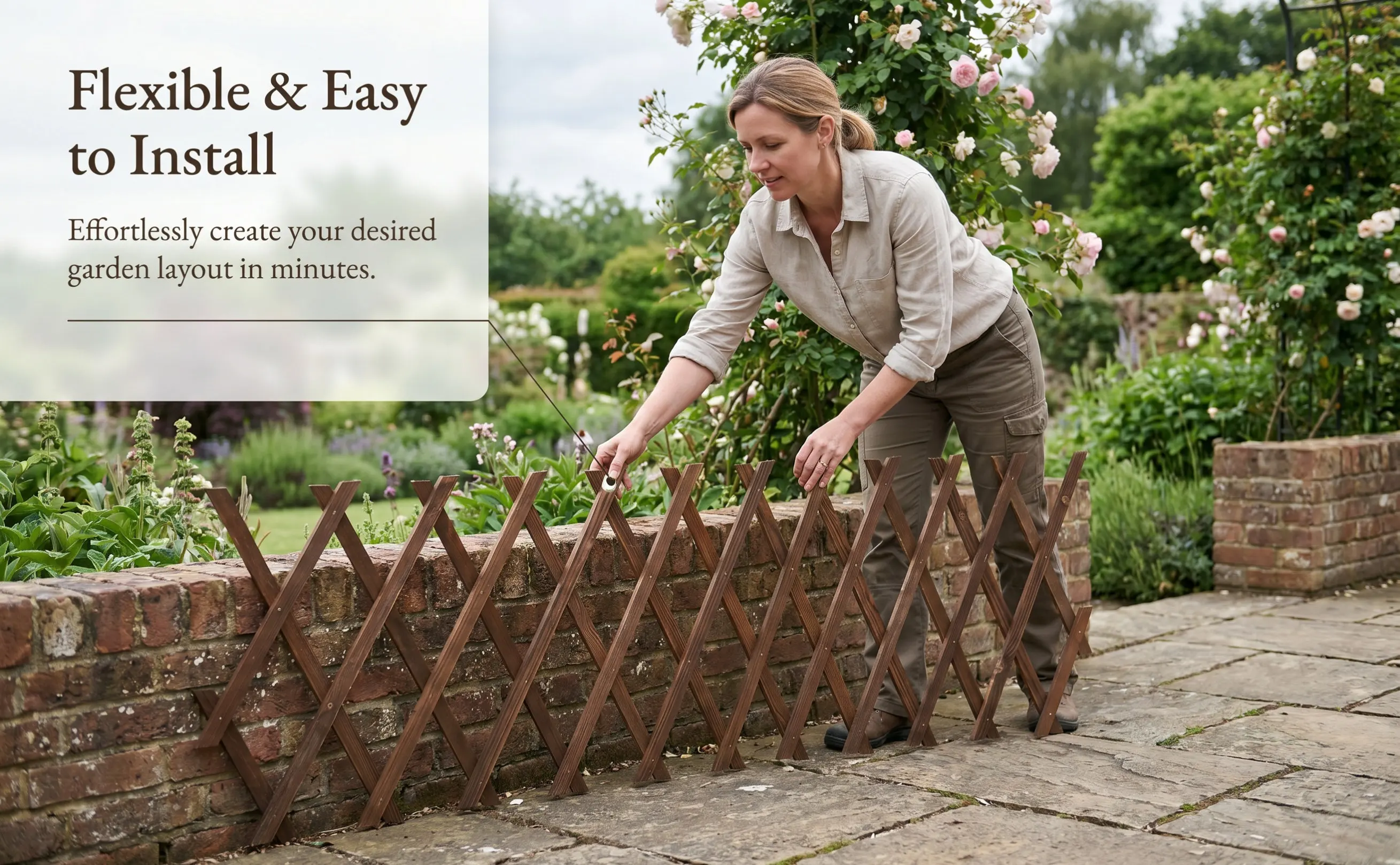 Exquisite Handcrafted Wood Fence for Garden Decoration Yard Boundary Definition and Xmas Tree Accent Rustic Pastoral Style