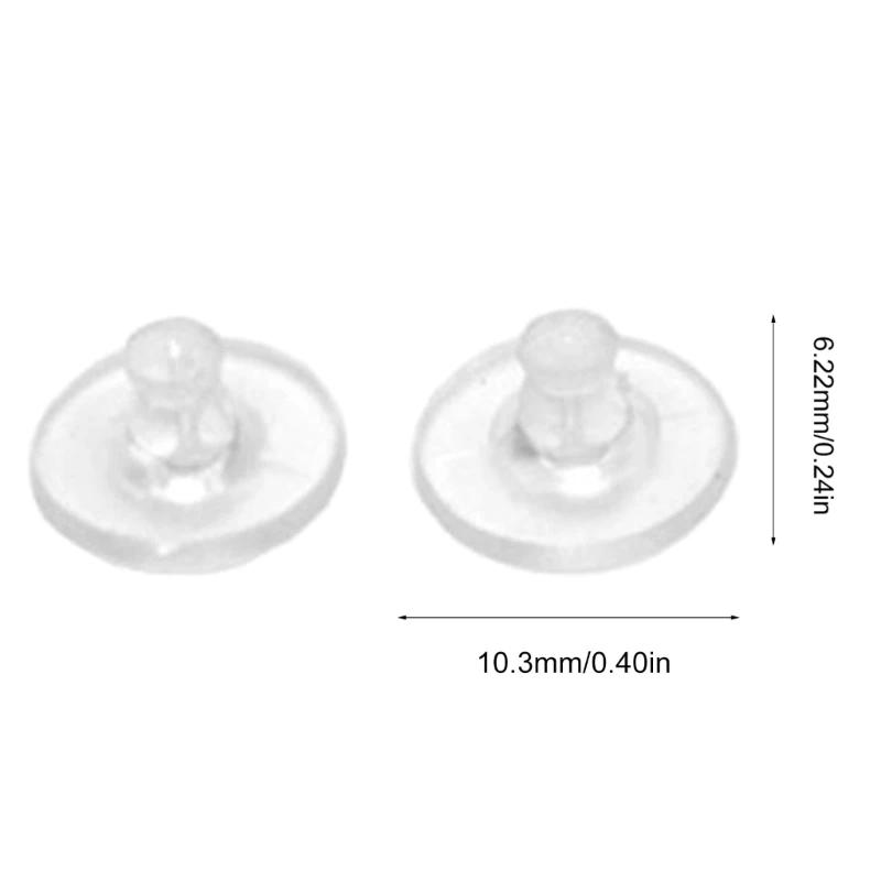 100 Stück Silikon-Ohrring-Stopper, Ohrstecker, hinterer Verschluss, klare Ohrringe-Verschlüsse