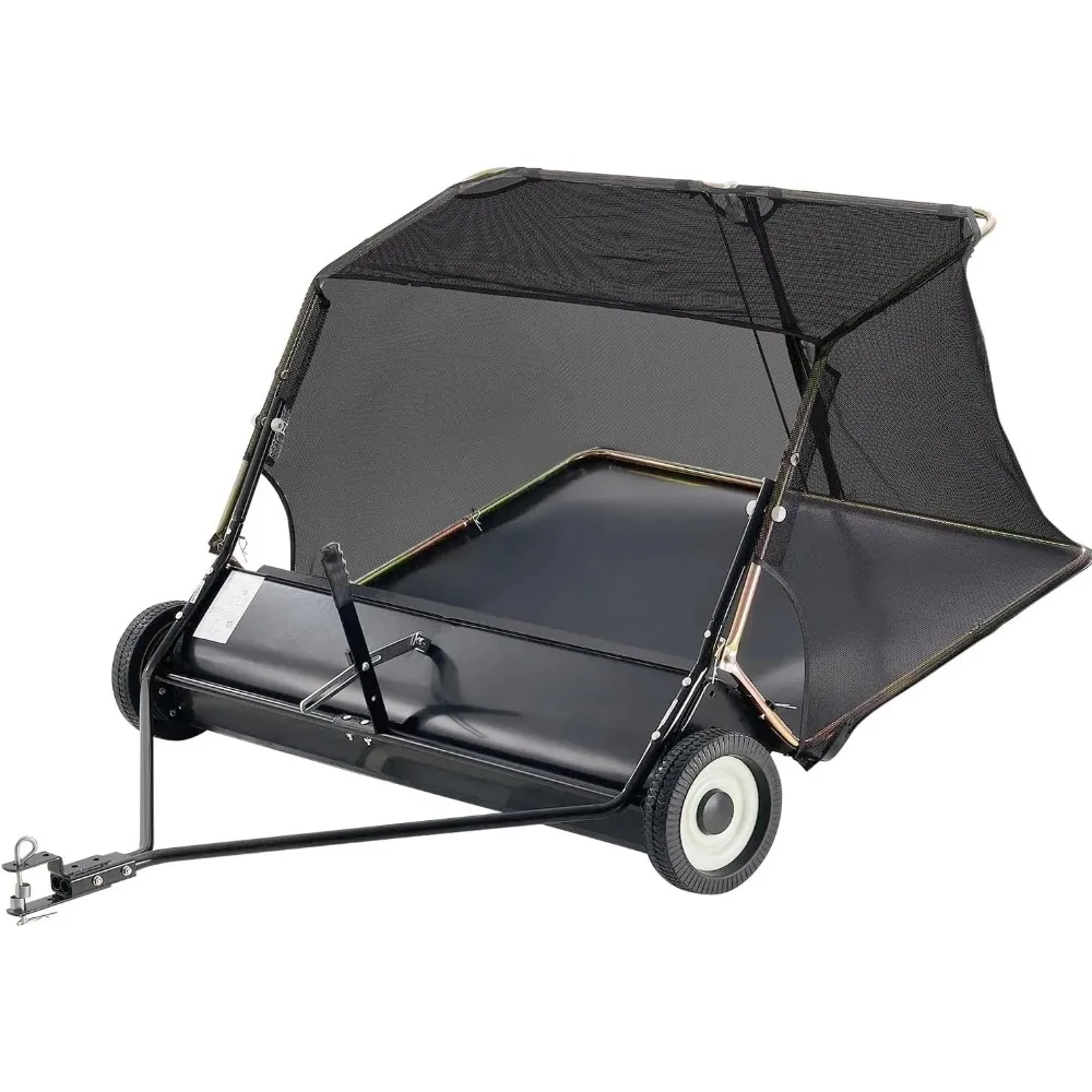 

Lawn Sweeper Tow-Behind, 42 in 12 Cu. Ft. Leaf & Grass Collector with Strong Rubber Wheels & Heavy Duty Thickened Steel Frame He