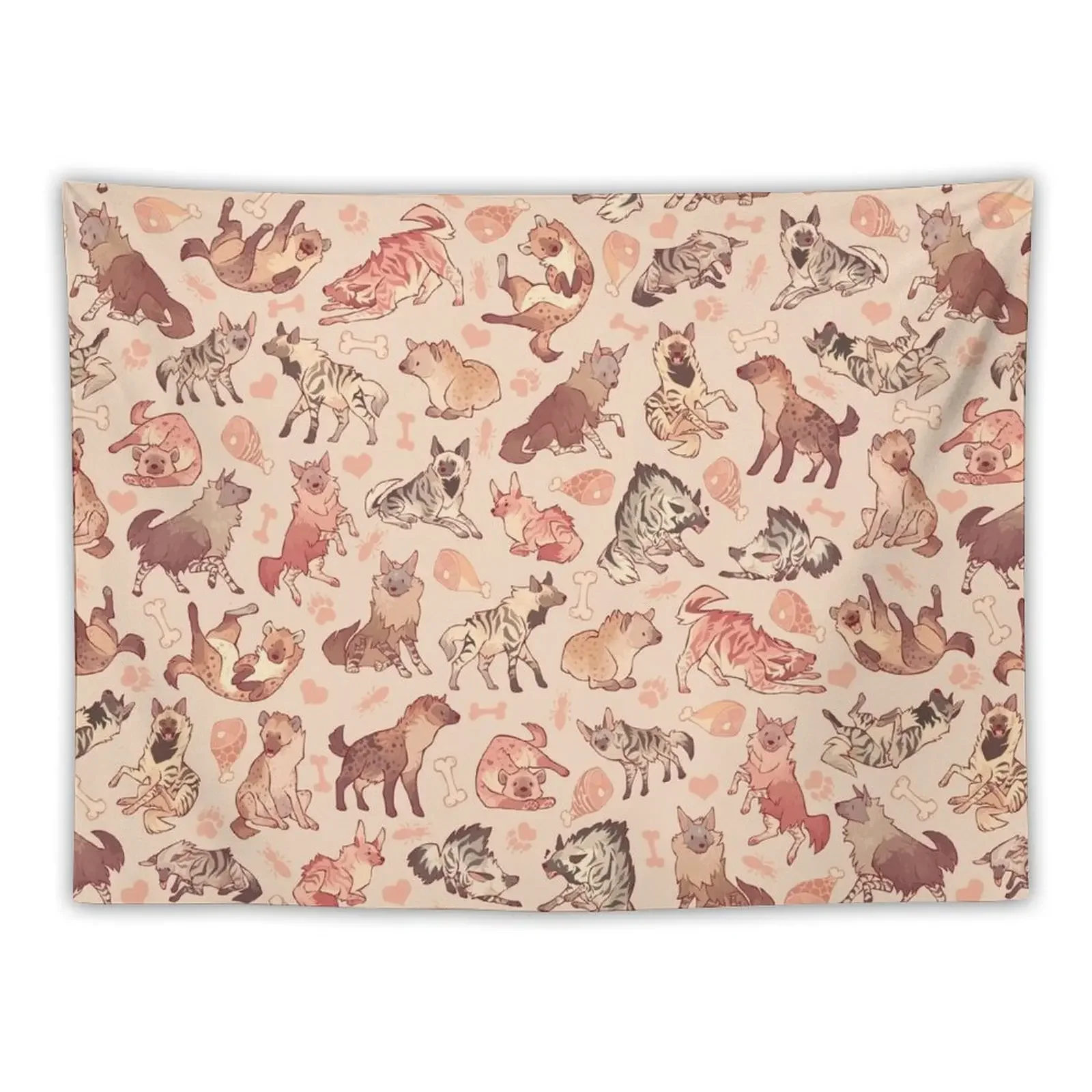 Hyenas in creamy orange Tapestry Room Ornaments Decoration For Rooms Decoration Pictures Room Wall Outdoor Decor Tapestry