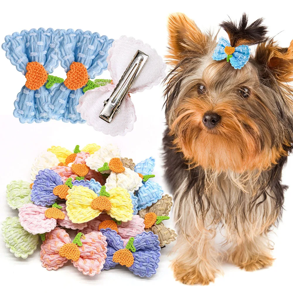 50pcs Dogs Hair Clips For Puppy Hair Clip Spring Cute Dogs Bows Samll Dogs Cats Hair Accessories Pet Grooming Products