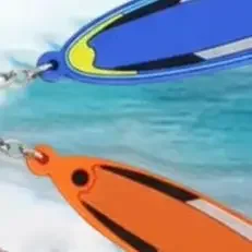 Soft Rubber Surfing Paddle Board Key Lock With Alloy Buckle Environmentally Friendly Flexible Pendant And Keychain